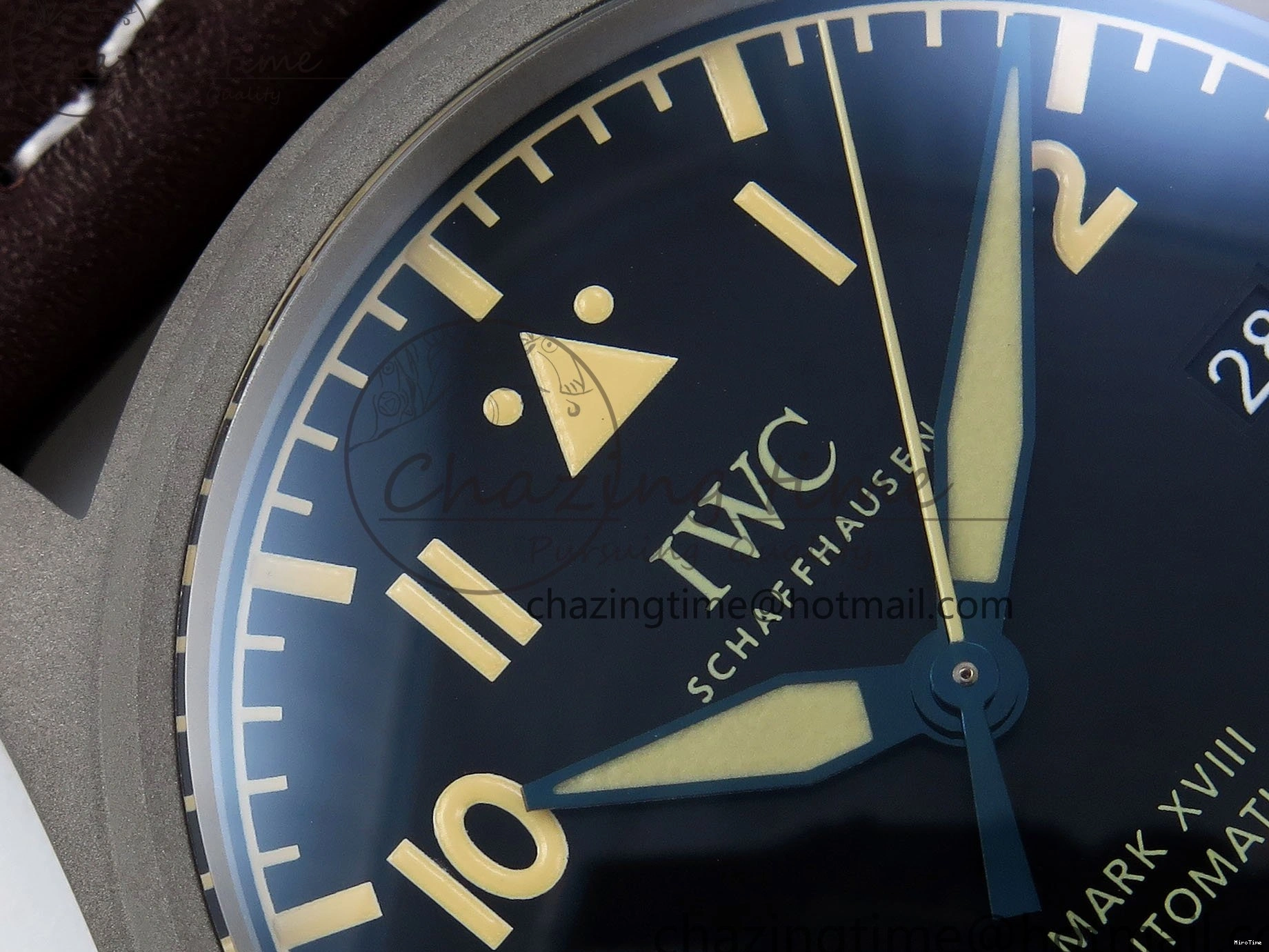 MIROTIME 0515 Pilot Mark XVIII Titanium BLSF 1:1 Best Edition Black Dial on Brown Leather Strap MIYOTA Popular 7020